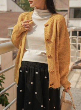 Maternity*Pastel Toggle Button Knit Cardigan