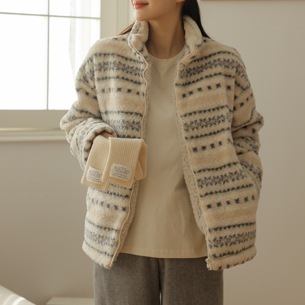 <b>[Popularity Vote #1]</b> Maternity* Thick Nordic Fleece Zip-Up