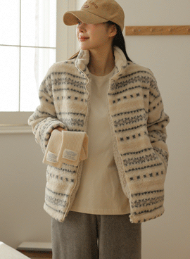 Maternity*Thick Nordic Fleece Zip-up