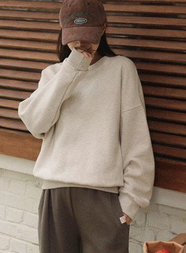 Maternity*Thick Basic Fleece Man-to-Man