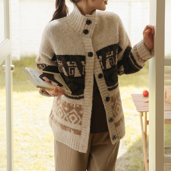 Maternity*Winter Mood High Neck Half Cardigan