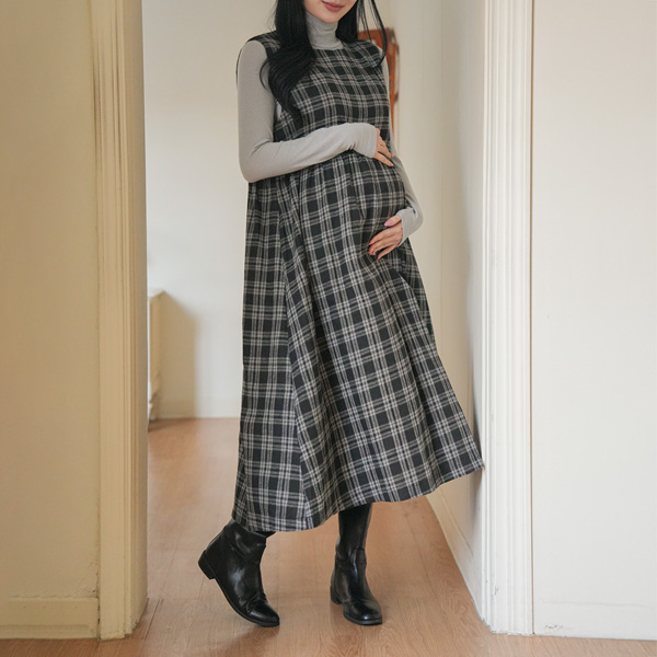 Maternity*Rosi Check Fleece Maternity Dress