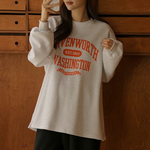 Maternity*Washington Loose Fit Fleece Long-sleeved T-shirt