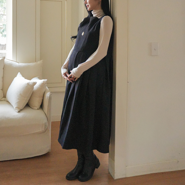 Maternity*Anders Square Neck Brushed Maternity Dress