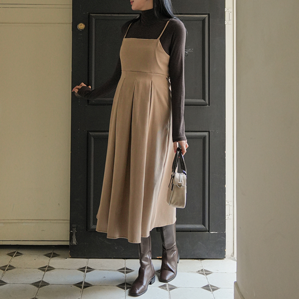 Maternity*Peach Pleated Bustier Maternity Dress