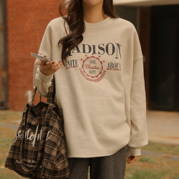 Maternity*Lentorous Fit Fleece Long-sleeved T-shirt