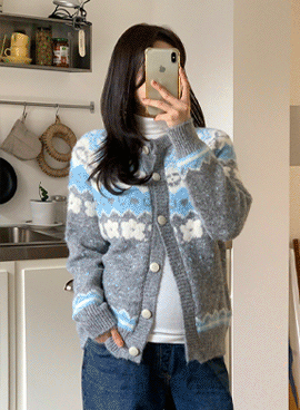 Maternity*Winter Flower Nordic Cardigan