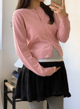 Maternity*Basic Round Button Cardigan