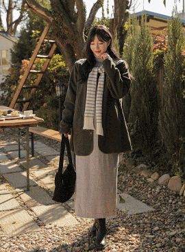 Maternity*Turtleneck Simple Maternity Dress