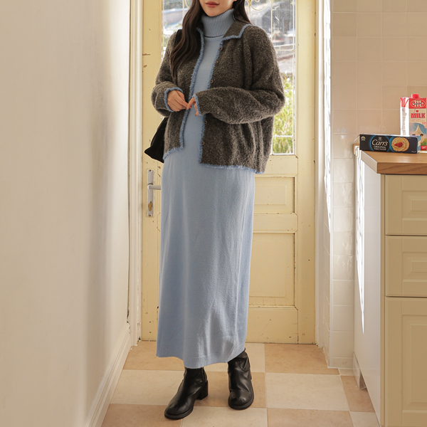 Maternity*Turtleneck Simple Maternity Dress