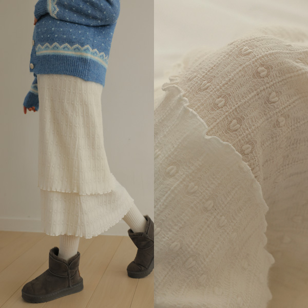 Maternity*Heart-Layered Fleece Banding Skirt (Early to Middle Childhood/Newborn Mom)