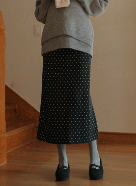 Maternity*Outer fleece dot banding skirt (early and middle school/new mothers)