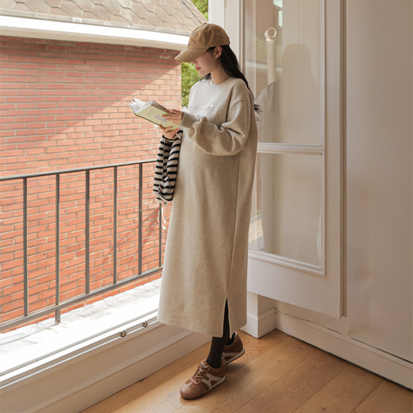 Maternity*Topping pendant fleece maternity dress