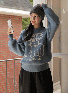 Maternity*Kitchen cat semi-crop knit