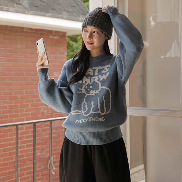 Maternity*Kitchen cat semi-crop knit