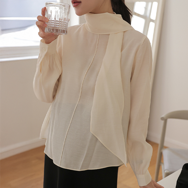 Maternity*Sheer Tie Blouse