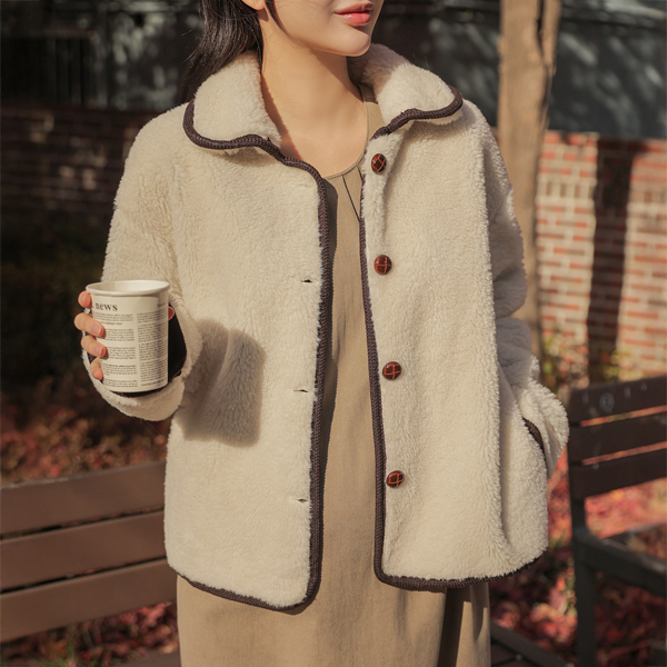 Maternity*Chocolate Collared Fleece Jacket