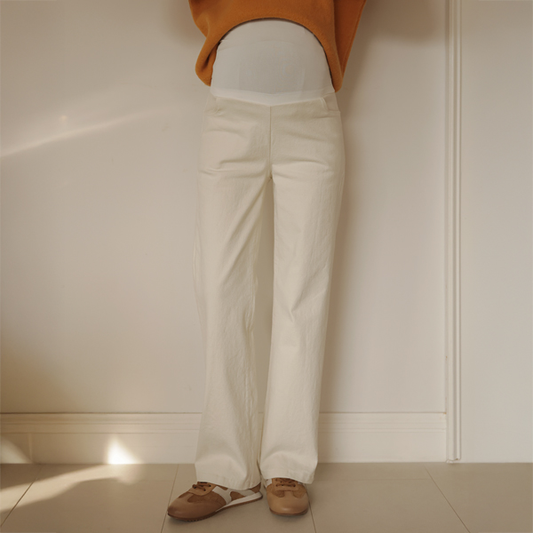 Maternity*Hot Pack Semi-Wide Maternity Pants (Heat-Generating Material)