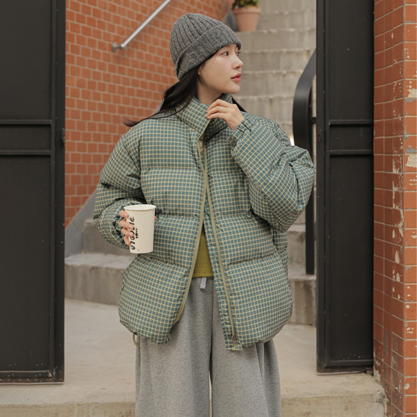 Maternity*Mincho Check String Wellon Padding