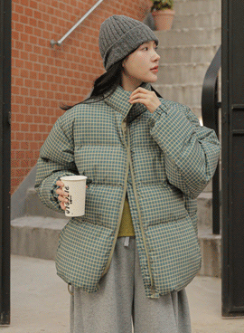 Maternity*Mincho Check String Wellon Padding