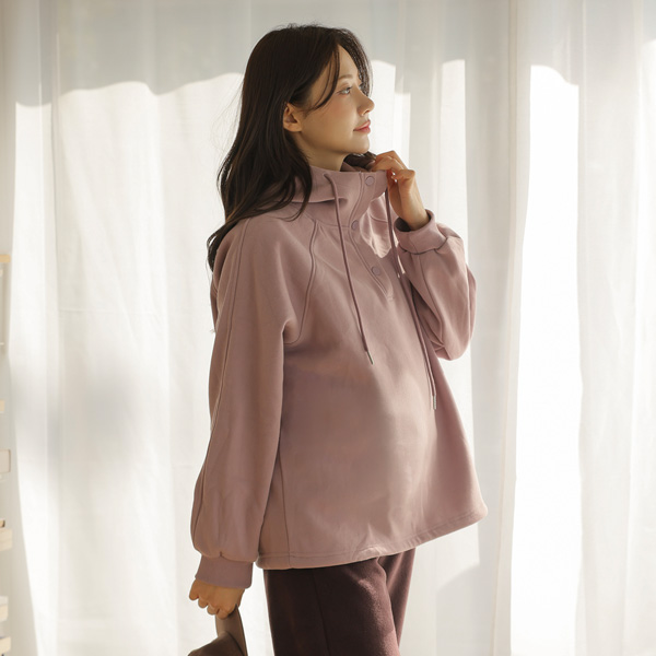 Maternity*Button Anorak Hooded T-Shirt