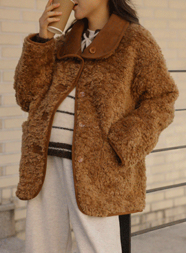 Maternity*Poodle Reversible High Neck Mustang Jacket