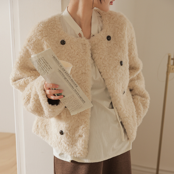 Maternity*Shearling Double Fleece Jacket