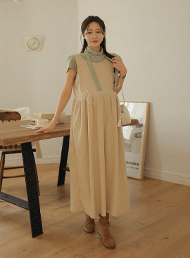 Maternity*Warm Golden Layered Maternity Dress