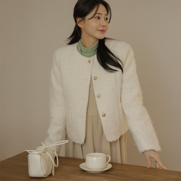 Maternity*Shining Quilted Tweed Jacket