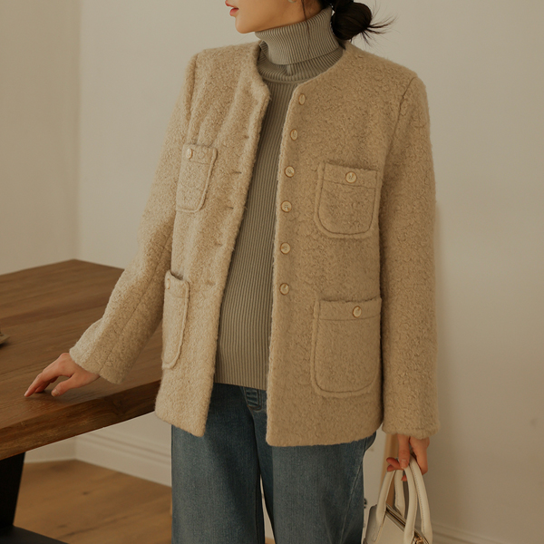 Maternity*Button Buckle Quilted Jacket