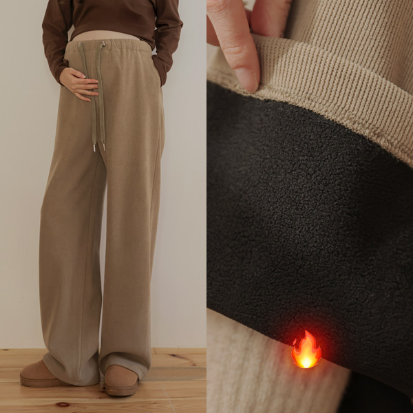 <b>[Fur lining♡/Knit pants/Winter pants]</b> [S-made] Maternity*Warm knit wide fur lining maternity pants