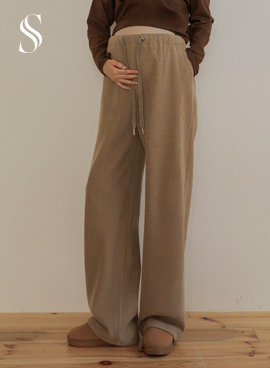 <b>[Fur lining♡/Knit pants/Winter pants]</b> [S-made] Maternity*Warm knit wide fur lining maternity pants