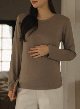 Maternity*Soft fleece round neck T-shirt