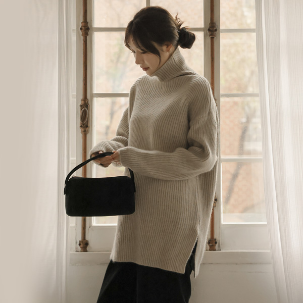 Maternity*Long-length team pola knit