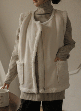 Maternity*Double-sided reversible loose-fit vest