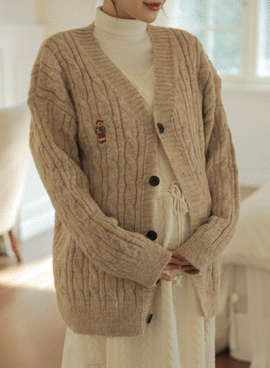 Maternity*Teddy Twisted Loose Fit Cardigan