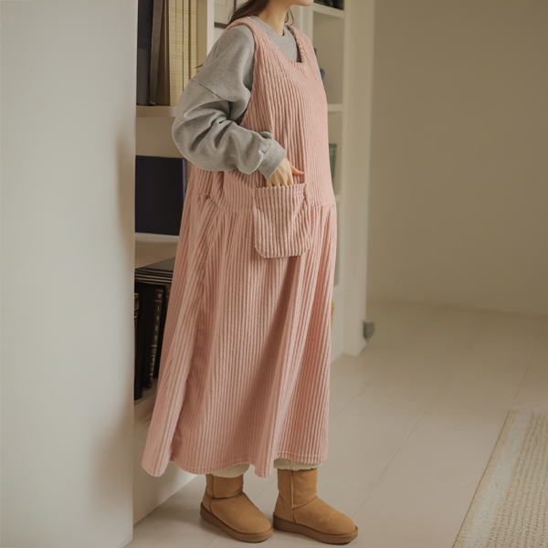 Maternity*Chunky Golden Pocket Maternity Dress