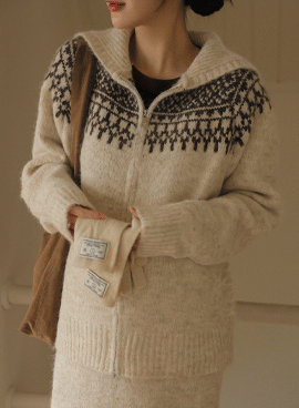 Maternity*Tob Nordic Cara Two-Way Knit Zip-Up