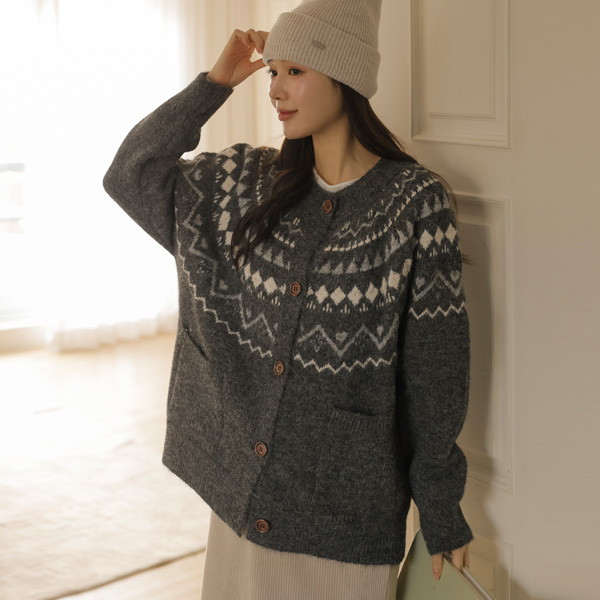 Maternity*Woodtone Nordic Knit Cardigan