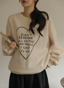 Maternity*Good Heart Sheepskin Loose Fit Man-to-Man