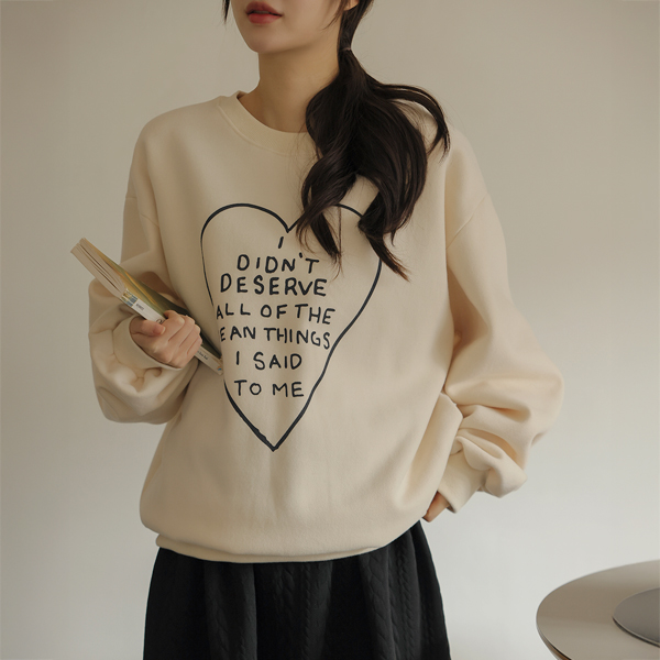 Maternity*Good Heart Sheepskin Loose Fit Man-to-Man