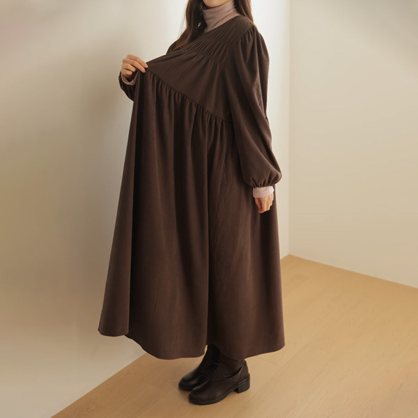 Maternity*Loa Shirring Maternity Dress