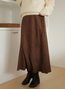 Maternity*Suede adjustable banding skirt