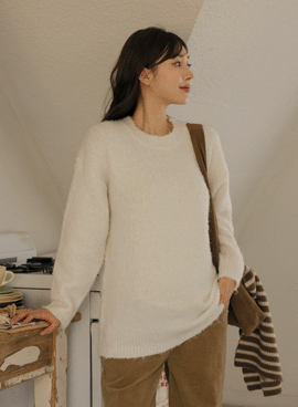 Maternity*Fossil Hair Loose Fit-Knit (3 sizes)