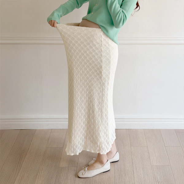 [S-made] Maternity* Pom-pom Flower Lace Layered Maternity Skirt