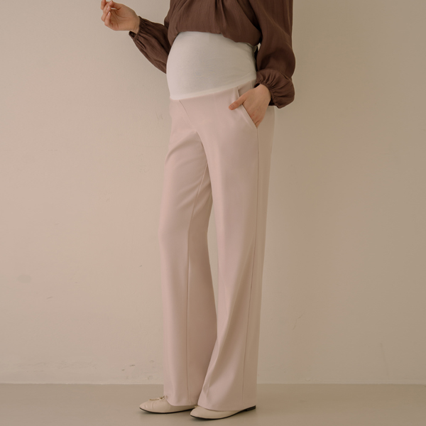 [S-made] Maternity*Mochi chewy semi-wide maternity pants