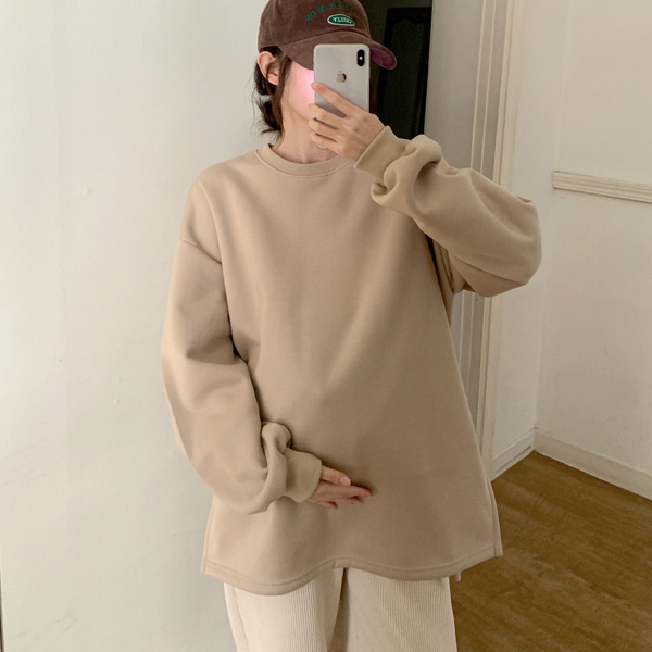 Maternity*Long-sleeved fleece man-to-man t-shirt