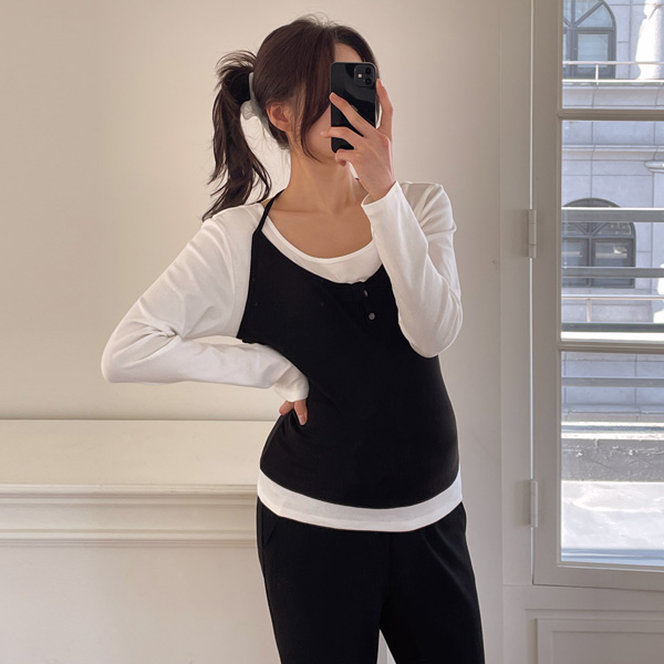 Maternity*Fake Halter Tencel T-shirt