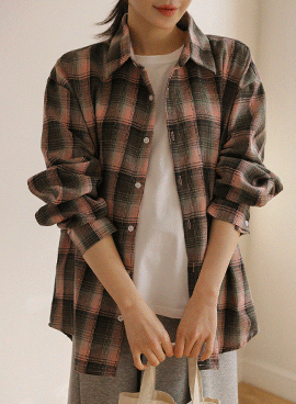 Maternity*Flannel Check Overfit Shirt