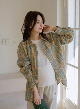 Maternity*Simon Loose Check Shirt